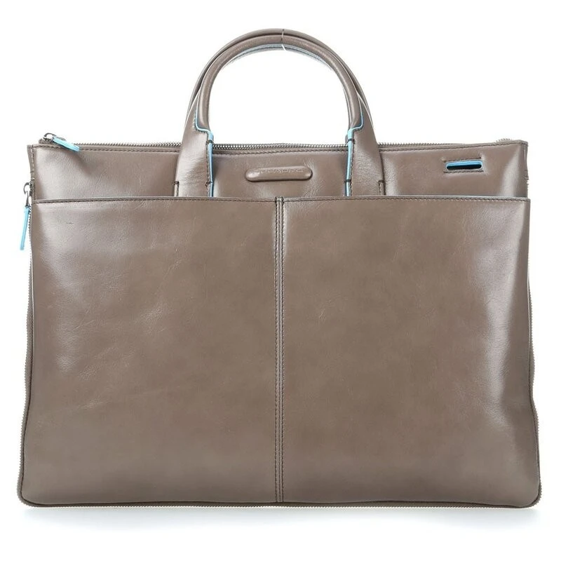 Blue Square Елегантна, бизнес чанта за документи с разширение, бежов цвят